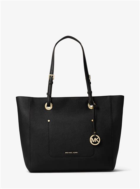 michael kors black safiano laptop bag case|Michael Kors tote bag.